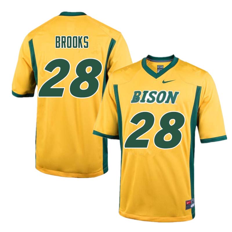 Men #28 Ty Brooks North Dakota State Bison College Football Jerseys Sale-Yellow